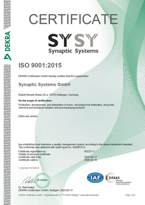Certificate ISO 9001:2015